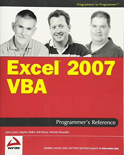 Excel 2007 Vba Programmers Reference 1st Edition John Green