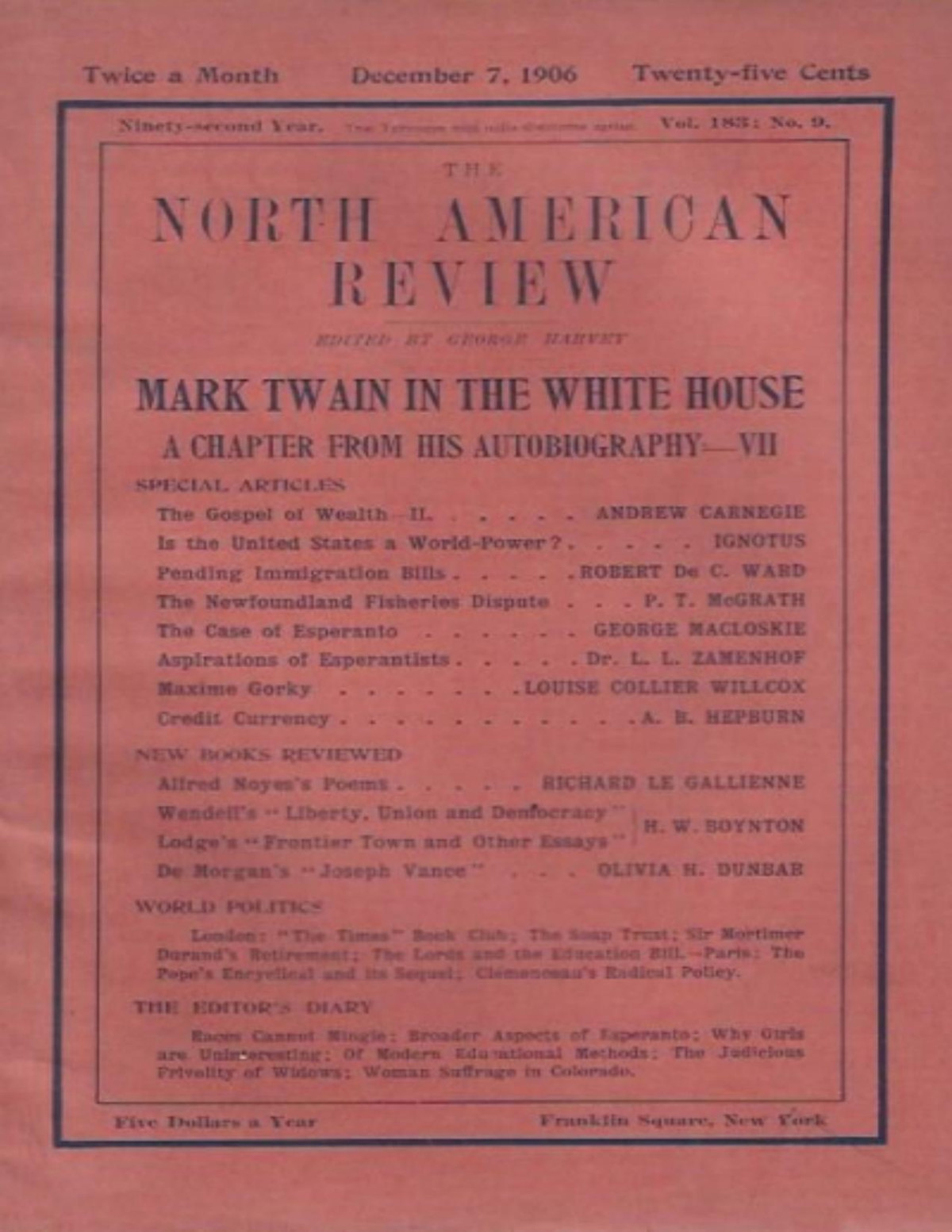 Chapters From My Autobiography Mark Twain