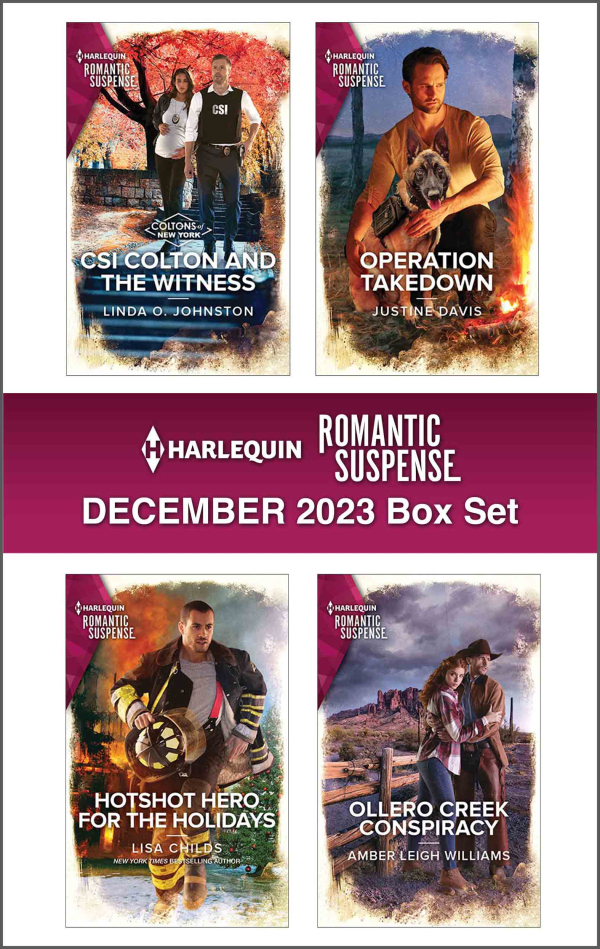 Harlequin Romantic Suspense December 2023box Set Linda O Johnston