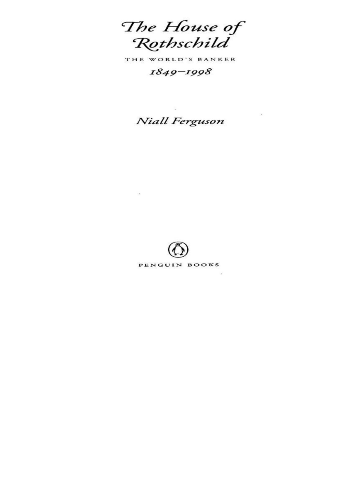 The House Of Rothschild Volume 2 Niall Ferguson
