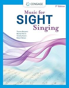 Music For Sight Singing 7e 7th Thomas E Benjamin Michael Horvit