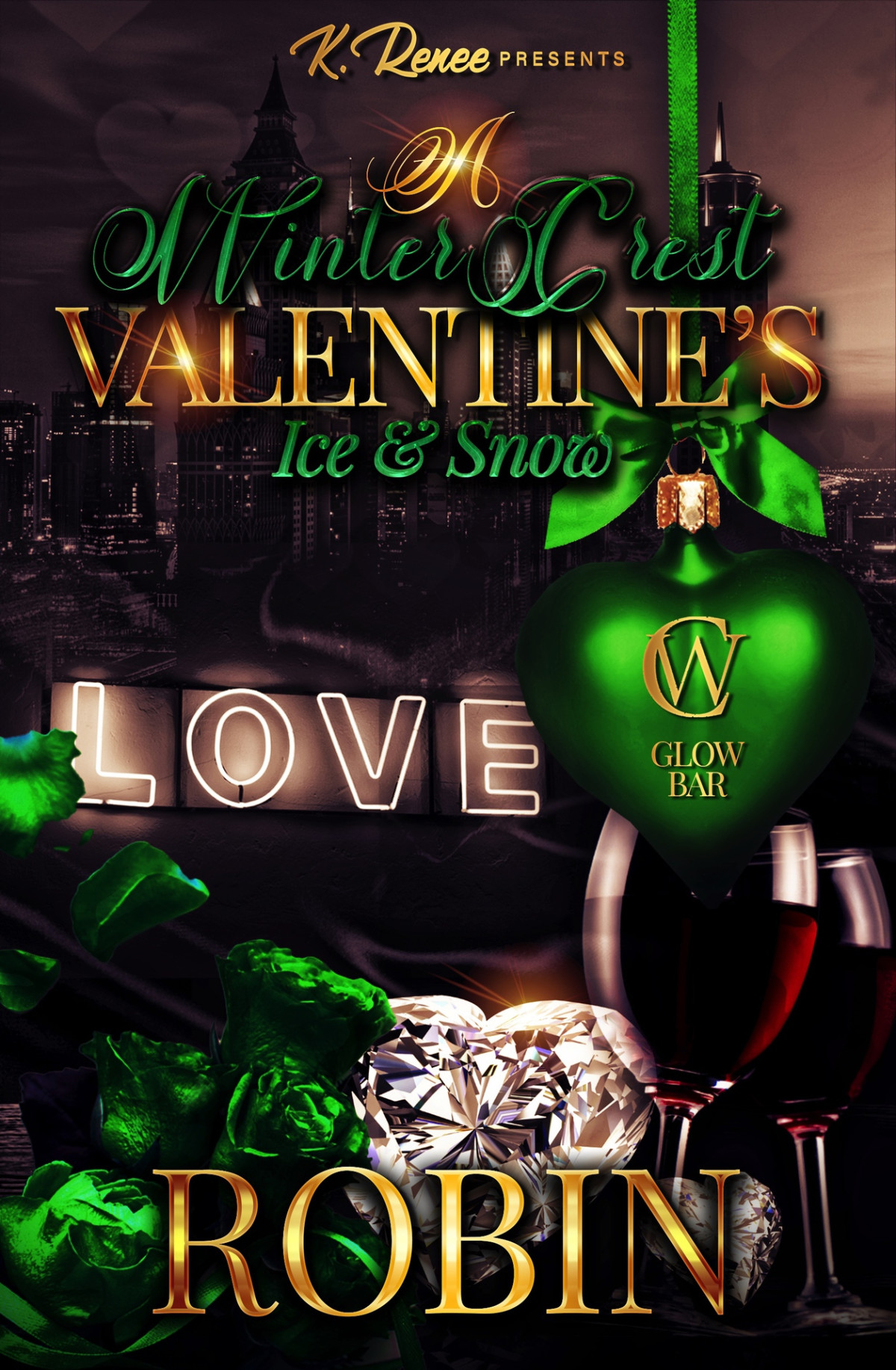 A Winter Crest Valentines Ice Snow Robin
