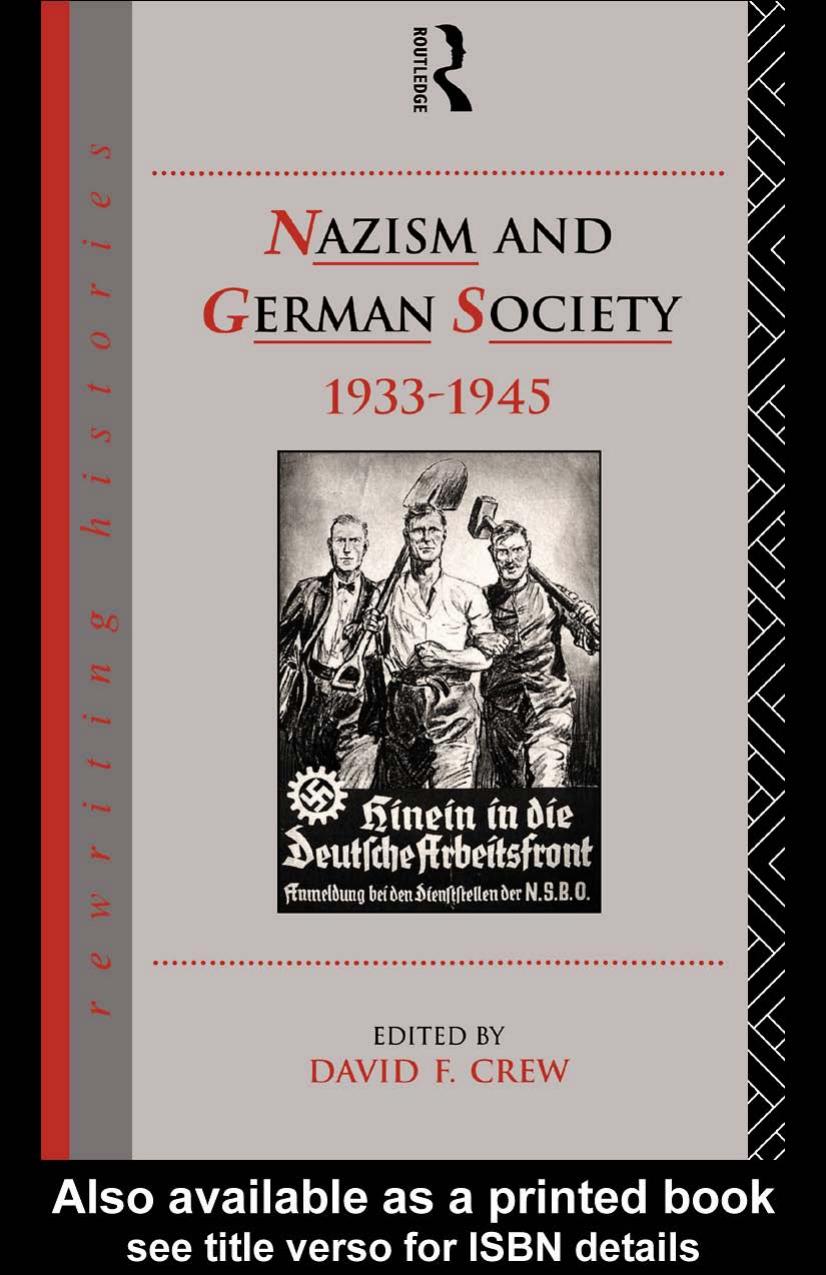 Nazism And German Society 19331945 1st Edition David Fcrew Editor