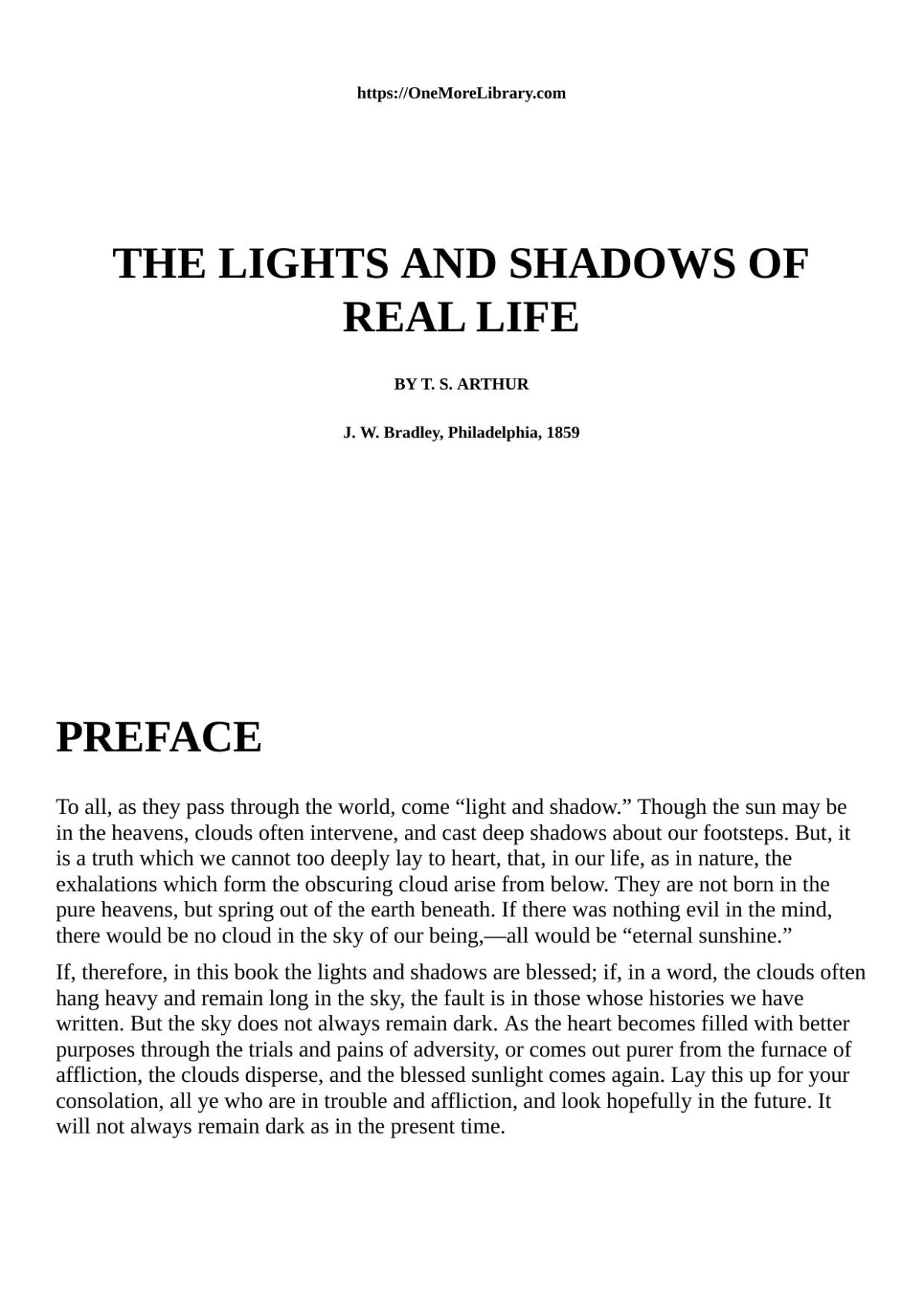 The Lights And Shadows Of Real Life T S Arthur