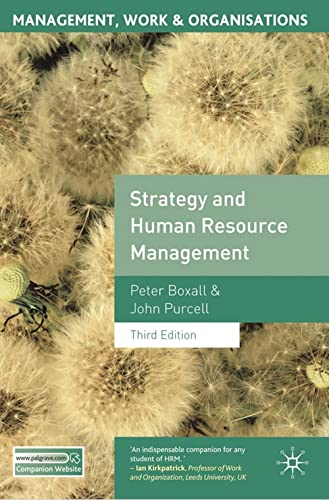 Strategy And Human Resource Management Third Edition Management Work And Organisations 3rd Edition Boxall