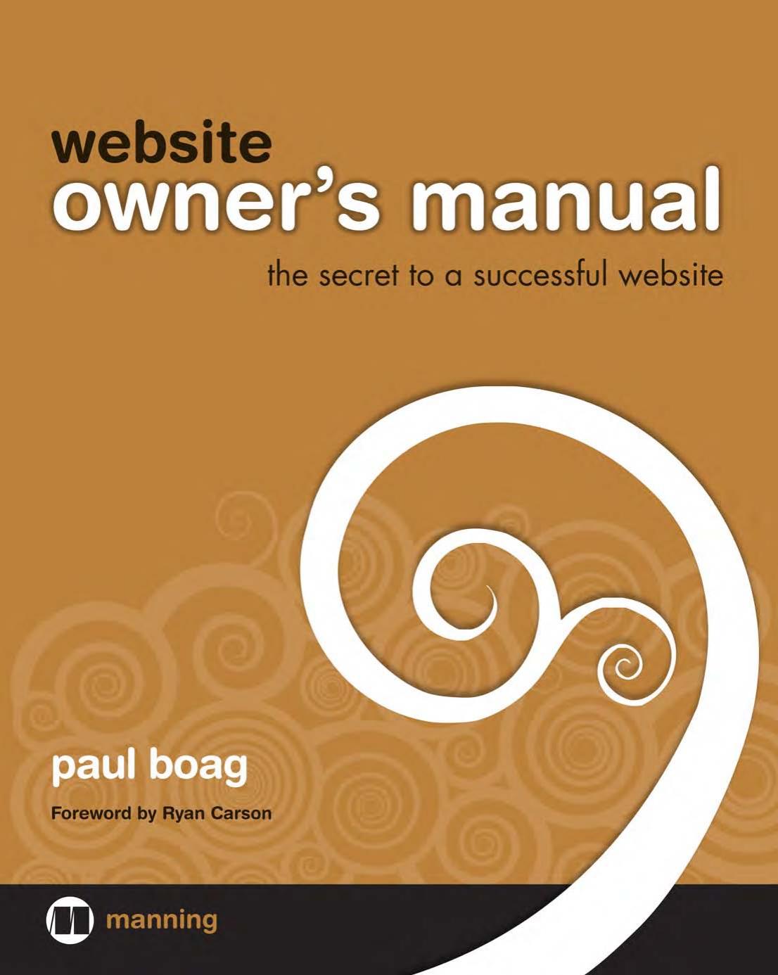 Website Owners Manual First Edition Paul Boag