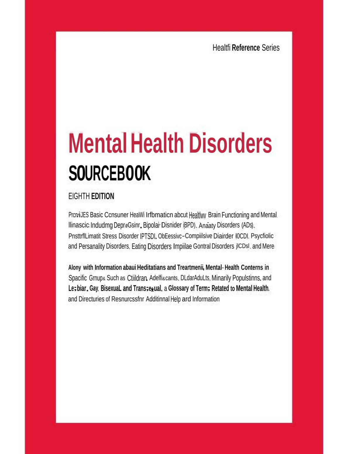 Mental Health Disorders Sourcebook Kevin Hayes