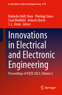 Innovations In Electrical And Electronic Engineering Proceedings Of Iceee 2023 Volume 2 Rabindra Nath Shaw