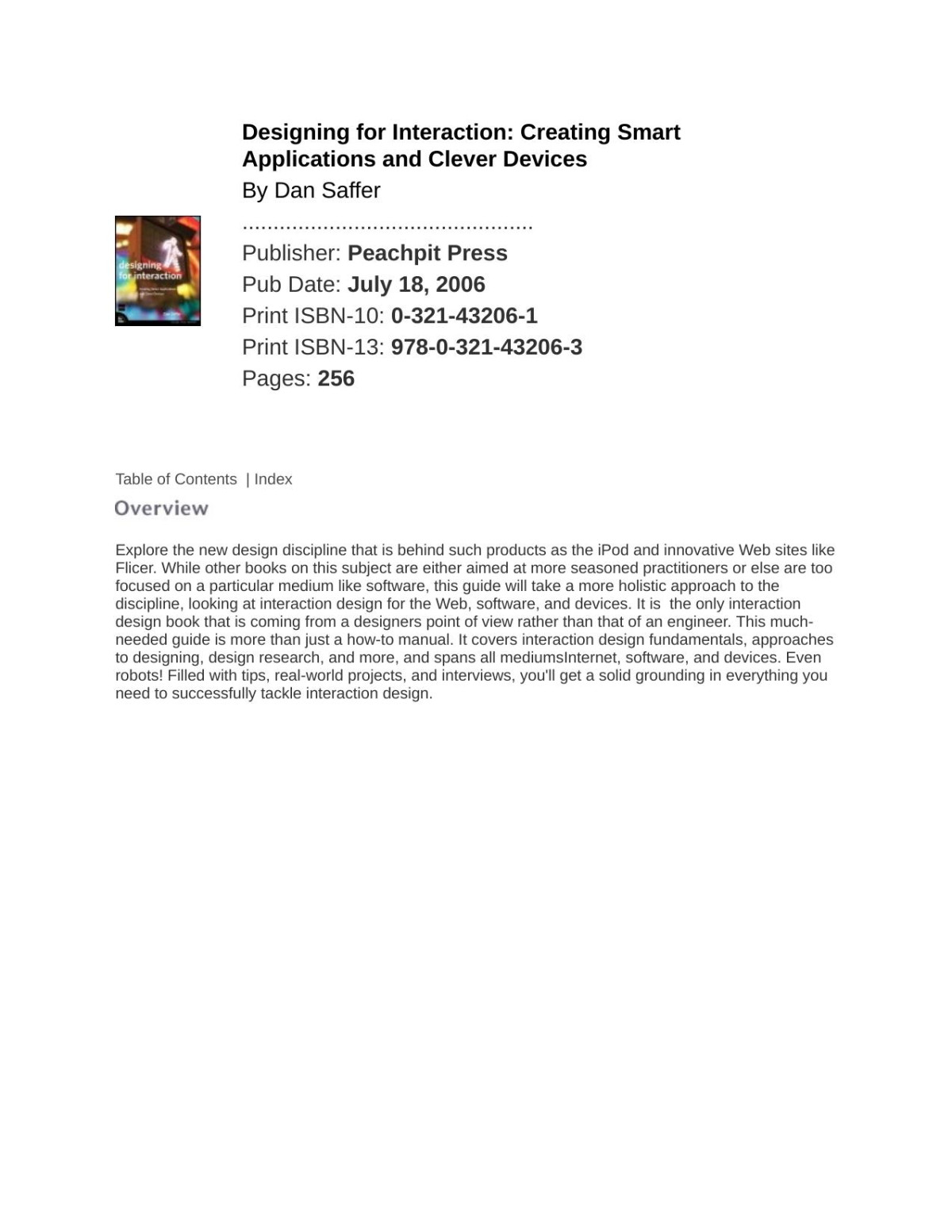 Designing For Interaction Creating Smart Applications And Clever Devices 1st Edition Saffer