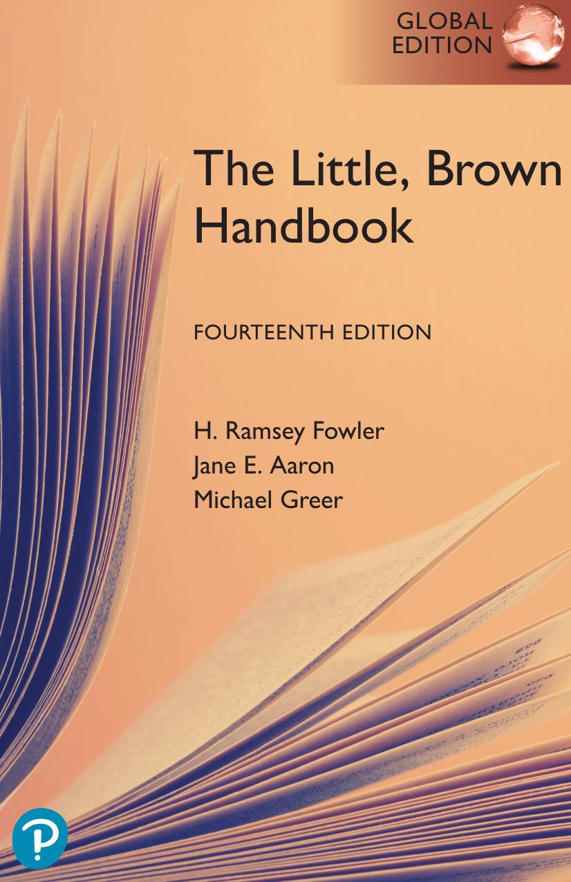 The Little Brown Handbook 14th Edition H Ramsey Fowler Jane E Aaron