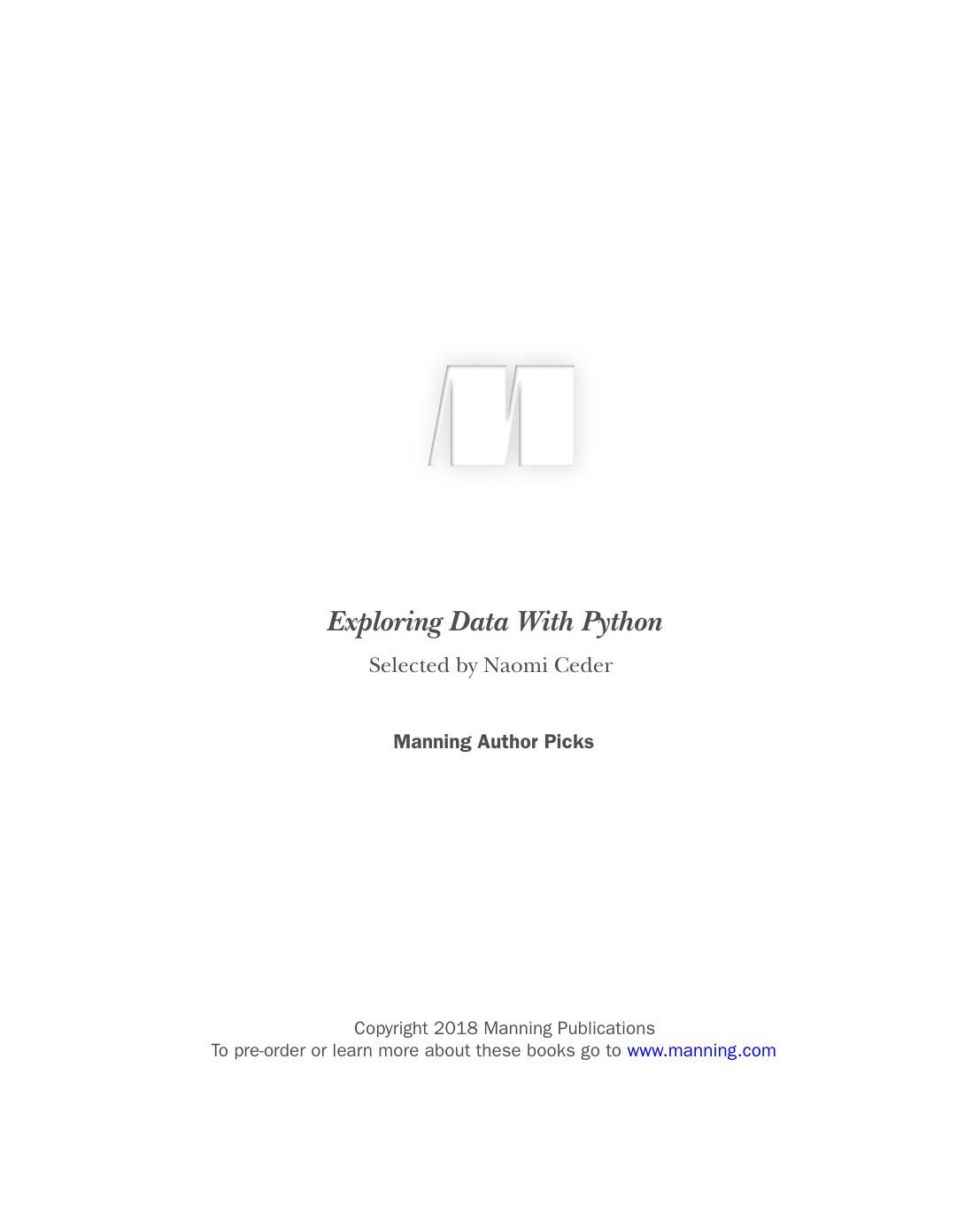 Exploring Data With Python Naomi Ceder