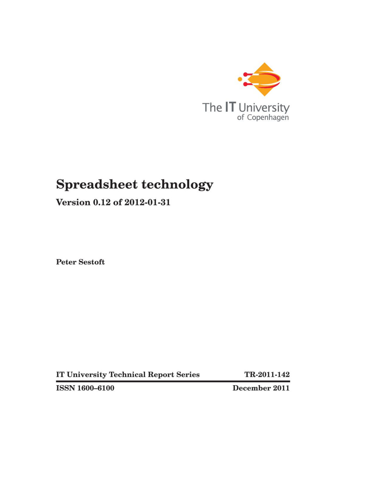 Spreadsheet Technology 012 Peter Sestoft