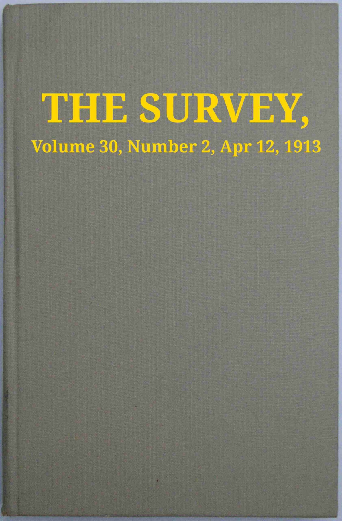 The Survey Volume 30 Number 2 Apr 12 1913 Various