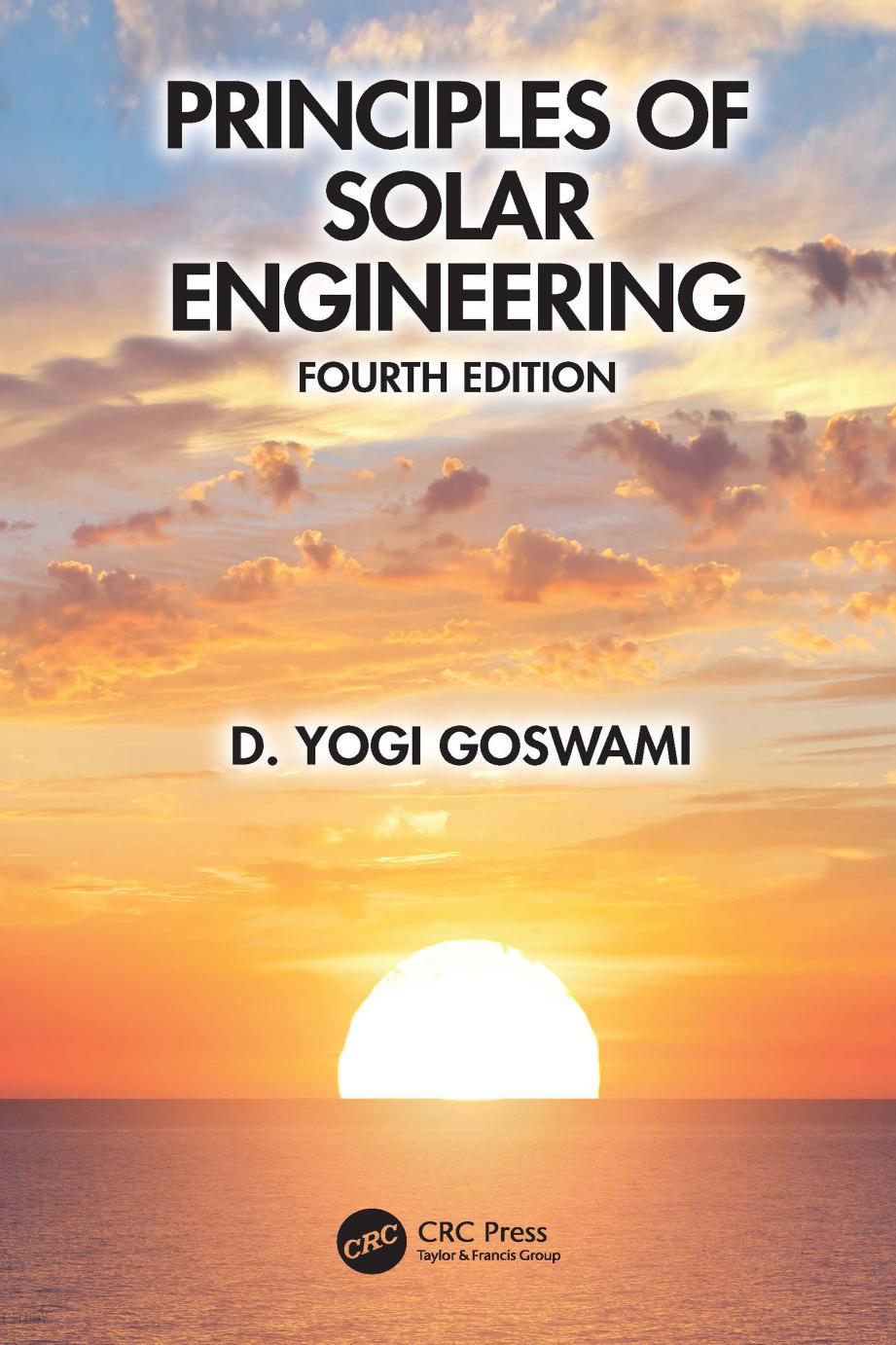 Principles Of Solar Engineering 4th Edition Goswami D Yogi