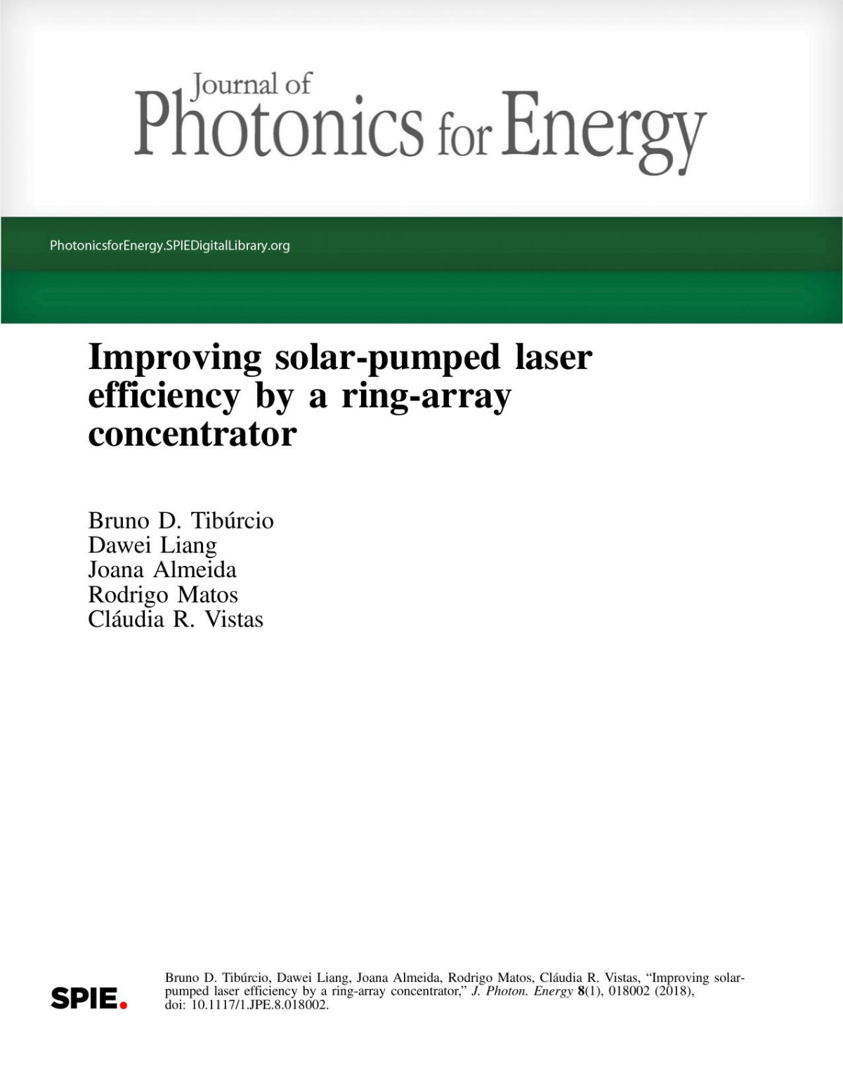Improving Solarpumped Laser Efficiency By A Ringarray Concentrator Bruno D Tibrcio