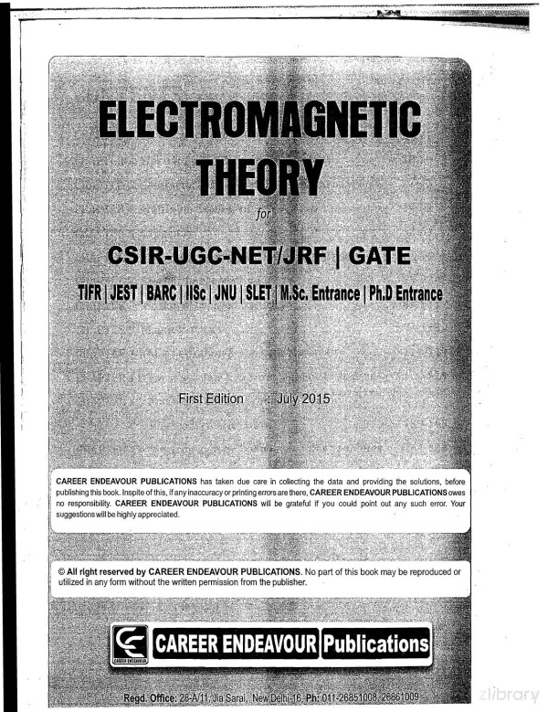 Electromagnetic Theory For Csirugcnetjrf Gate Anonymous