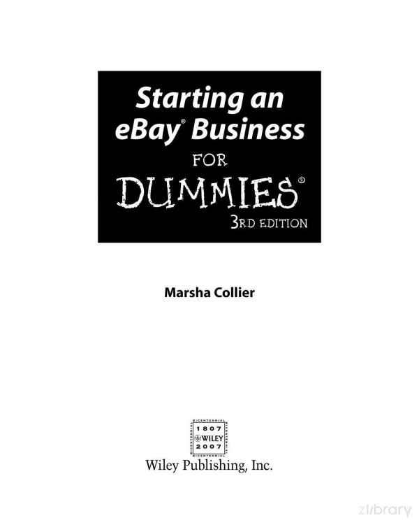 Starting An Ebay Business For Dummies 3rd Marsha Collier