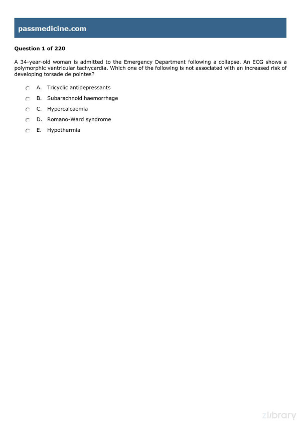 Passmedicne Mrcp Part I Qbank Passmedicne