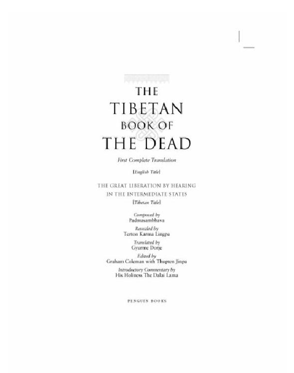 The Tibetan Book Of The Dead Gyurme Dorje Graham Coleman