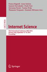 Internet Science Third International Conference Insci 2016 Florence Italy September 1214 2016 Proceedings 1st Edition Franco Bagnoli