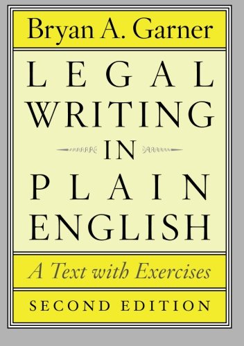 Legal Writing In Plain English A Text With Exercises 2nd Edition Bryan A Garner