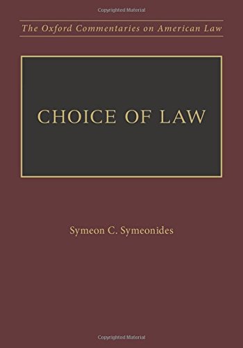 Choice Of Law 1st Edition Symeon C Symeonides