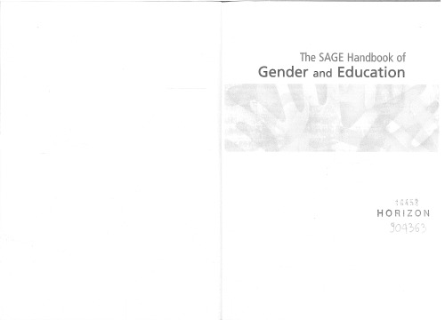 The Sage Handbook Of Gender And Education Christine Skelton Becky Francis