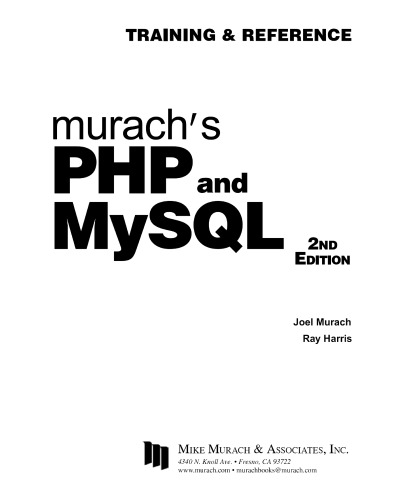 Murachs Php And Mysql Training Reference 2nd Edition Joel Murach Ray Harris