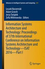 Information Systems Architecture And Technology Proceedings Of 37th International Conference On Information Systems Architecture And Technology Isat 2016 Part I 1st Edition Leszek Borzemski