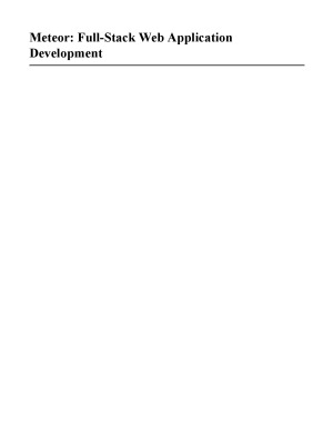 Meteor Fullstack Web Application Development Fabian Vogelsteller
