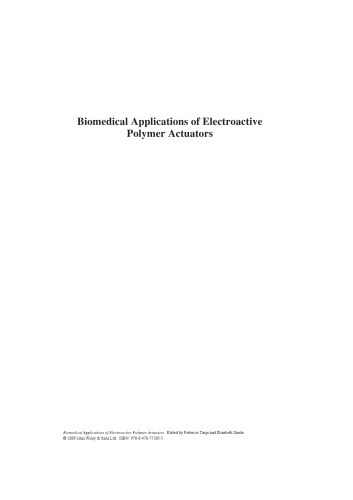Biomedical Applications Of Electroactive Polymer Actuators 1st Edition Carpi F