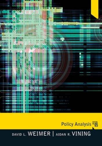 Policy Analysis Concepts And Practice 5th Edition David L Weimer