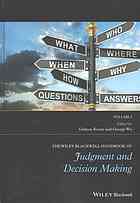 The Wileyblackwell Handbook Of Judgment And Decision Making Gideon Keren