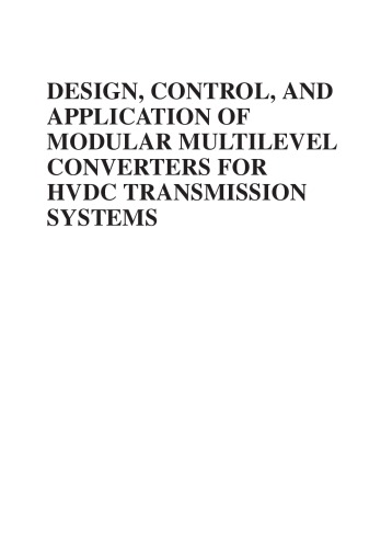 Design Control And Application Of Modular Multilevel Converters For Hvdc Transmission Systems Harnefors