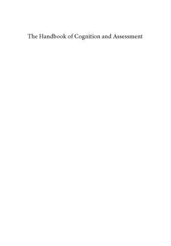 The Handbook Of Cognition And Assessment Frameworks Methodologies And Applications Jacqueline P Leighton