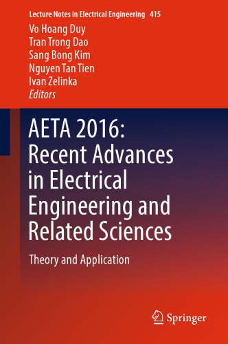 Aeta 2016 Recent Advances In Electrical Engineering And Related Sciences Theory And Application Vo Hoang Duy