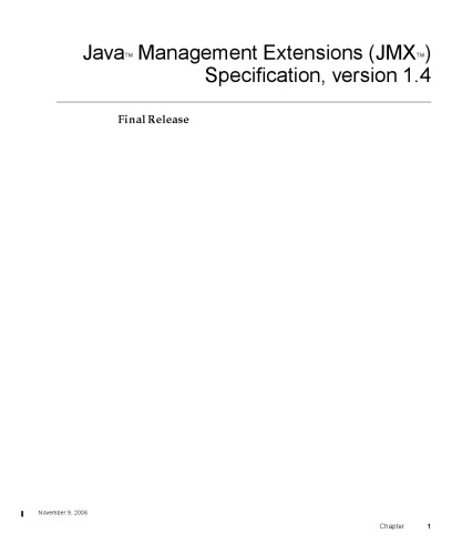 Java Management Extensions Jmx Specification Version 14 Final Release Final Release Coll