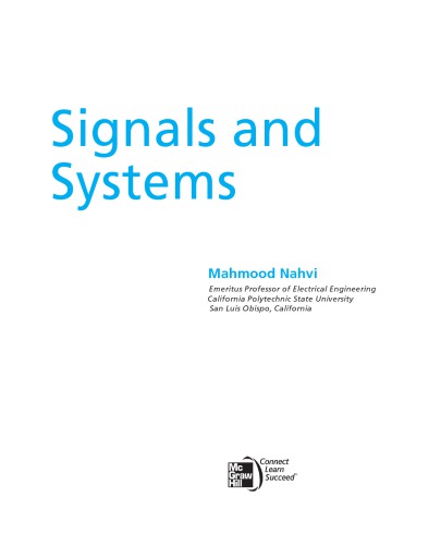Signals Systems Mahmood Nahvi