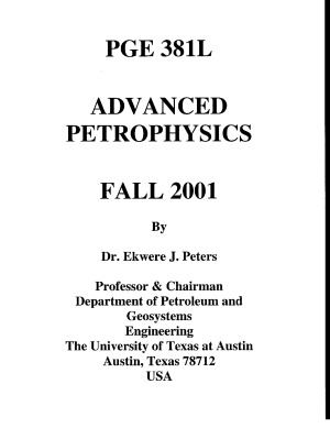 Advanced Petrophysics Ekwere J Peters