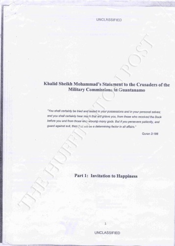 Khalid Sheikh Mohammads Statement To The Crusaders Of The Military Commissions In Guantanamo Khalid Sheikh Mohammed