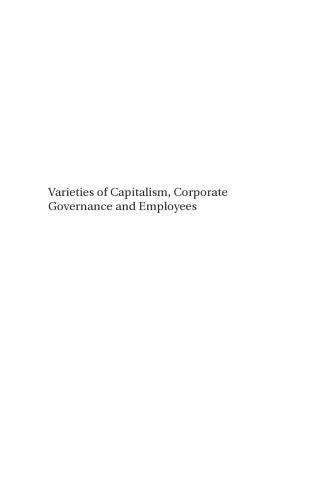 Varieties Of Capitalism Corporate Governance And Employment Systems Marshall