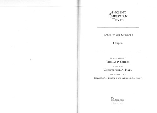Homilies On Numbers Origen