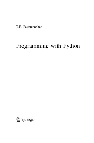 Programming With Python Tr Padmanabhan