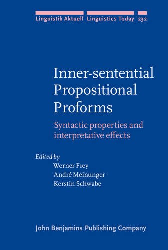 Innersentential Propositional Proforms Syntactic Properties And Interpretative Effects Werner Frey