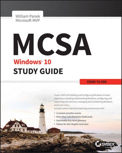 Mcsa Windows 10 Study Guide Exam 70698 1st Edition William Panek