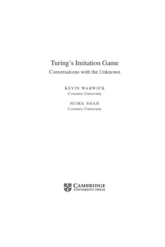 Turings Imitation Game Conversations With The Unknown Kevin Warwick