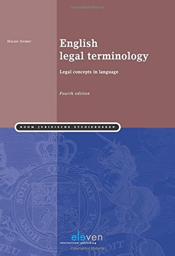 English Legal Terminology Legal Concepts In Language 4th Edition Helen Gubby