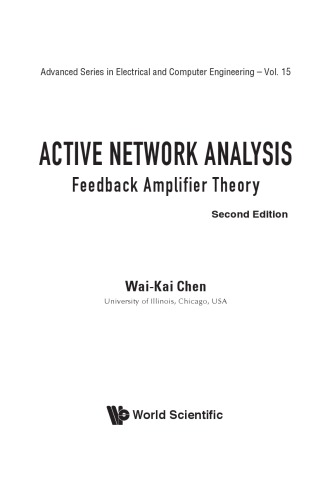 Active Network Analysis Feedback Amplifier Theory Waikai Chen