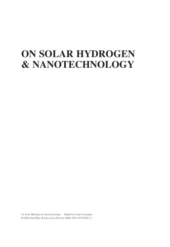 On Solar Hydrogen Nanotechnology Lionel Vayssieres