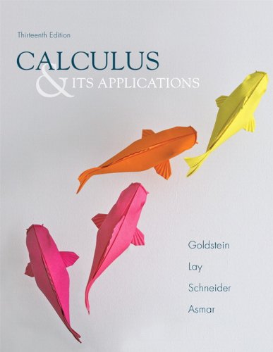 Calculus Its Applications 13th Edition Larry J Goldstein David C Lay
